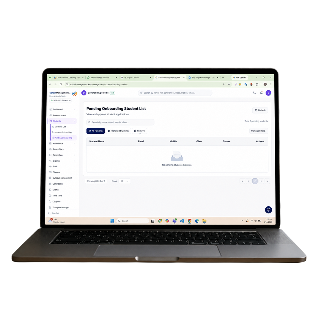 Online Admission & Pending Onboarding